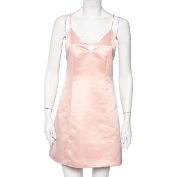 مملوكة مسبقًا Alice + Olivia Light Pink Sateen Lantern Mini Dress S 