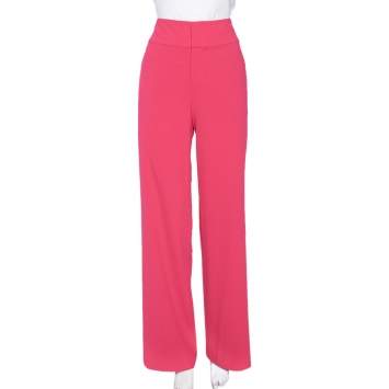 Pre Owned Alice + Olivia Pink Crepe Wide Leg Knox Trousers S