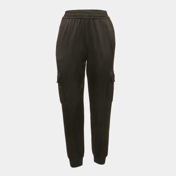 Alice + Olivia Black Satin Joggers XS