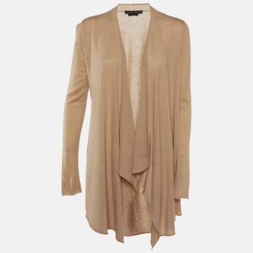 Pre Owned Alice + Olivia Beige Wool Knit Cardigan M