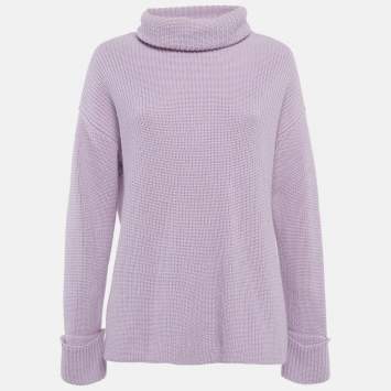 مملوكة مسبقًا Alice + Olivia Purple Wool Knit Turtleneck Pullover M