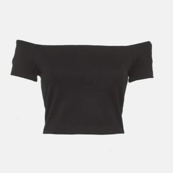 Pre Owned Alice + Olivia Black Jersey Crop Top XS