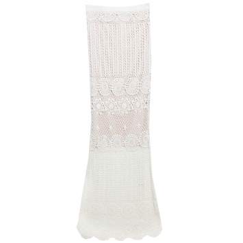 مملوكة مسبقًا Alice + Olivia Cream Crochet Nude Lining Detail Maxi Skirt XS