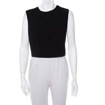Pre Owned Alice + Olivia Black Crepe Sleeveless Kylnn Top M