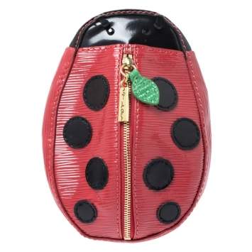 Pre Owned Alice + Olivia Red/Black Epi Leather Lady Bug Pouch