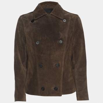 Pre Owned All Saints Brown Suede Double Breasted Jacket S