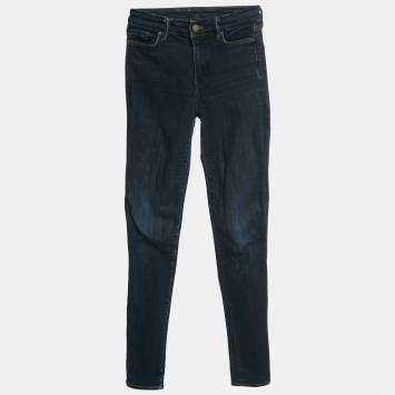 Pre Owned All Saints Navy Blue Denim Skinny Grace Jeans S/Waist 24"