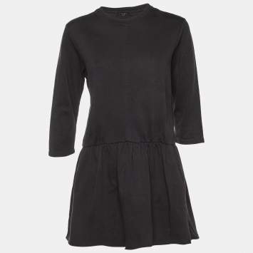 Pre Owned All Saints Black Cotton Niki Mini Sweat Dress L