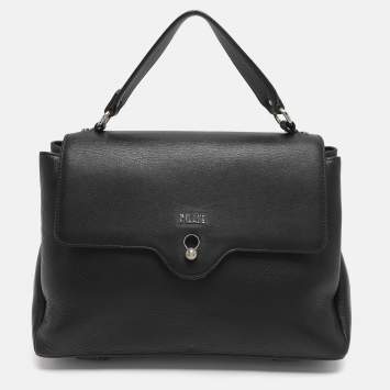 Pre Owned Alviero Martini 1A Classe Black Leather Top Handle Bag