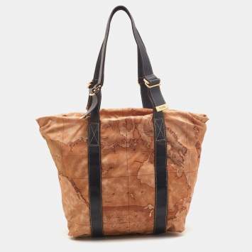 Pre Owned Alviero Martini 1A Classe Brown Nylon and Leather Shoulder Bag 