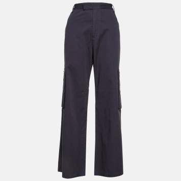 Pre Owned Amiri Navy Blue Cotton Blend Wide Leg Cargo Pants M