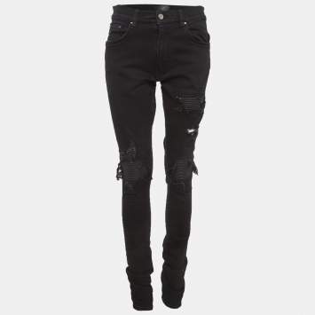 Pre Owned Amiri Black Denim Skinny Jeans L/Waist 30"