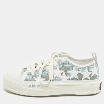Amiri Multicolor Leather and Tweed Stars Court Low Top Sneakers Size 39