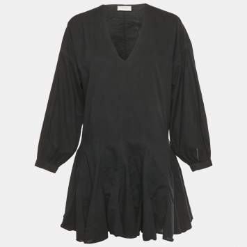 Pre Owned Anine Bing Black Cotton Flared Mini Dress XS