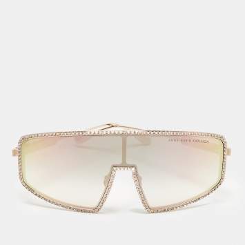 Pre Owned Anna-Karin Karlsson Rose Gold Gradient Shady Luv 2.0 Shield Sunglasses