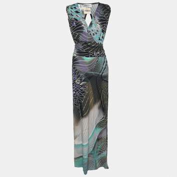 Pre Owned Anna Scholz Multicolor Jersey Digital Print Sleeveless Maxi Dress XXL