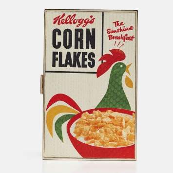 Pre Owned Anya Hindmarch Multicolor Snakeskin Corn Flakes Box Clutch