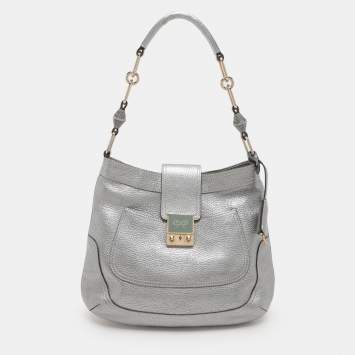 Pre Owned Anya Hindmarch Silver Leather Shoulder Bag