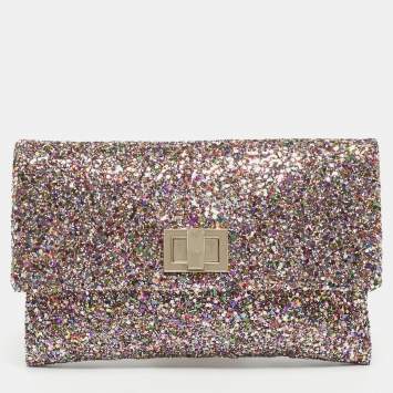 Pre Owned Anya Hindmarch Multicolor Glitter Valorie Clutch
