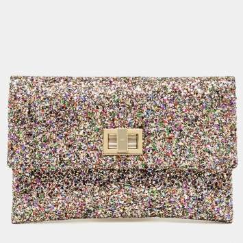 Pre Owned Anya Hindmarch Multicolor Glitter Valorie Clutch