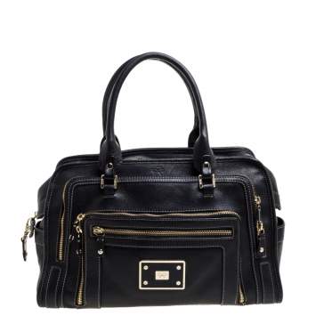 Pre Owned Anya Hindmarch Black Leather Shirley Satchel