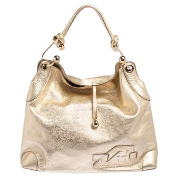 Pre Owned Anya Hindmarch Gold Leather Elrod Hobo