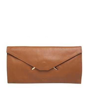 Pre Owned Anya Hindmarch Brown Leather Flap Clutch