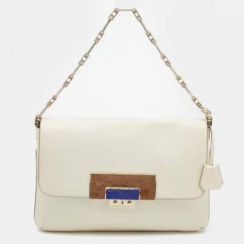 Pre Owned Anya Hindmarch White Leather Jackson Shoulder Bag