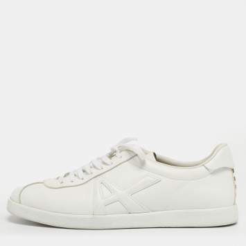 Pre Owned Aquazzura White Leather The A Lace Up Low Top Sneaker Size 40