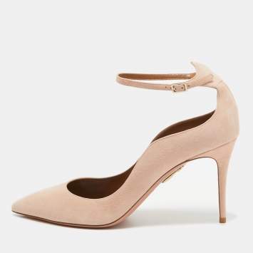 Pre Owned Aquazzura Pink Suede Dolce Vita Pumps Size 41