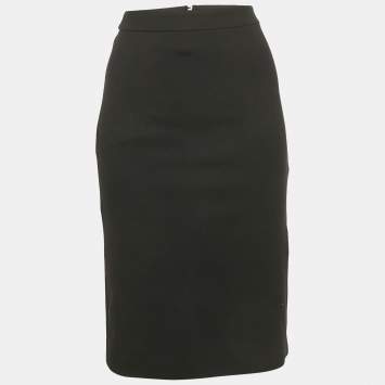 Pre Owned Armani Collezioni Black Jersey Pencil Skirt S