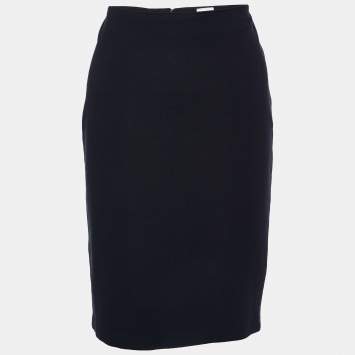 Pre Owned Armani Collezioni Black Knit Pencil Skirt M