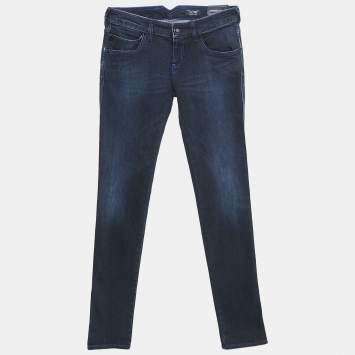 مملوكة مسبقًا Armani Jeans Navy Blue Faded Denim Skinny Fit J40 Jeans S Waist 27"