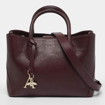 Pre Owned Aspinal Of London The London Midi Burgundy Leather Tote w/ Wallet