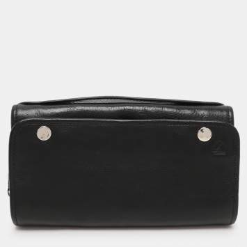 Pre Owned Aspinal Of London Black Leather Travel Organizer Clutch