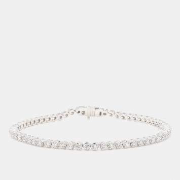 Pre Owned 2.05 cts Round Lab Grown Diamond 14k White Gold Luxe Tennis Bracelet
