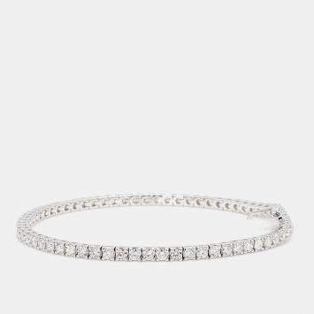 Pre Owned 3.10 cts Round Lab Grown Diamond 14k White Gold Classic Tennis Bracelet