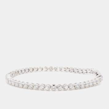 Pre Owned 4.05 cts Round Lab Grown Diamond 14k White Gold Luxe Tennis Bracelet