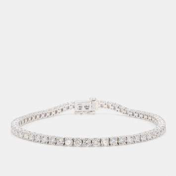 Pre Owned 5.07 cts Round Lab Grown Diamond 14k White Gold Classic Tennis Bracelet