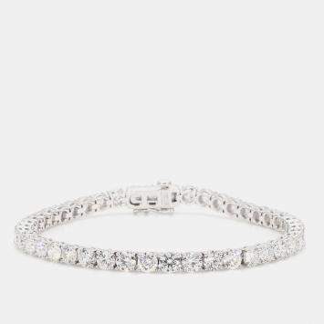Pre Owned 8.80 cts Round Lab Grown Diamond 14k White Gold Classic Tennis Bracelet