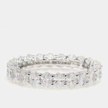 Pre Owned 3.00 cts Round Lab Grown Diamond 14k White Gold Eternity Band US 7