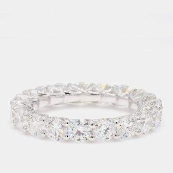 Pre Owned 3.99 cts Round Lab Grown Diamond 14k White Gold Eternity Band US 7