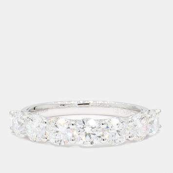مملوكة مسبقًا 2.01 cts Round Lab Grown Diamond 14k White Gold 7 Stone Wedding Band