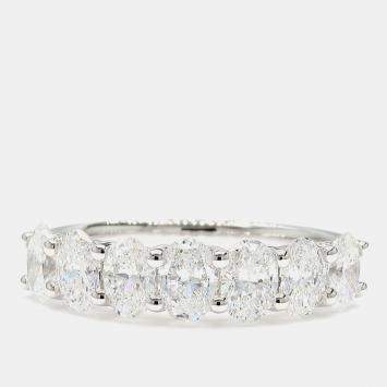 مملوكة مسبقًا 2.02 cts Oval Lab Grown Diamond 14k White Gold 7 Stone Wedding Band