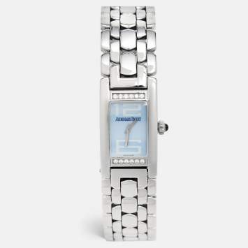 Pre Owned Audemars Piguet Blue Stainless Steel Diamond Promesse 67259ST.ZZ.1156ST03 Women's Wristwatch 20 mm