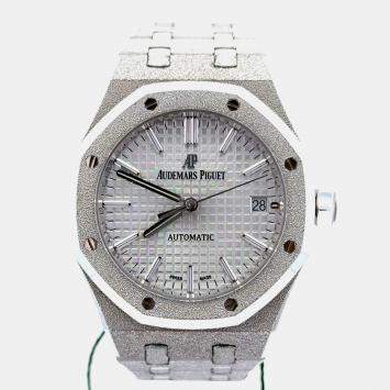 Pre Owned Audemars Piguet Royal Oak 15454BC.GG.1259BC.01 Automatic Silver 18K White Gold Women’s Wristwatch 37 mm
