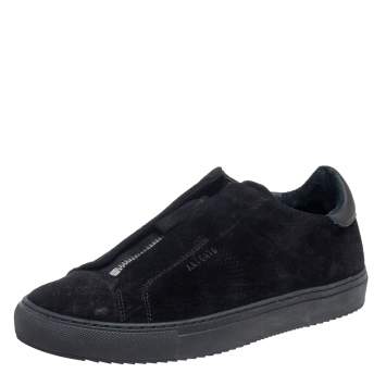 Pre Owned Axel Arigato Black Suede Clean 90 Zip Sneakers Size 37