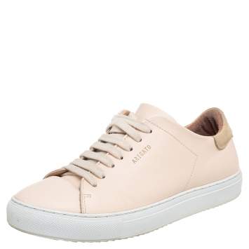 Pre Owned Axel Arigato Beige Leather Lace Up Sneakers Size 37
