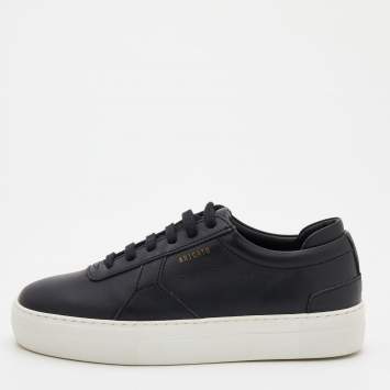 Pre Owned Axel Arigato Black Leather Platform Low Top Sneakers Size 38