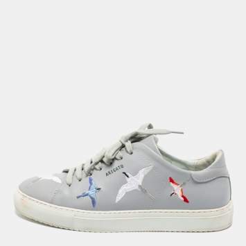 Pre Owned Axel Arigato Grey Leather Clean 90 Bird Low-Top Sneakers Size 40